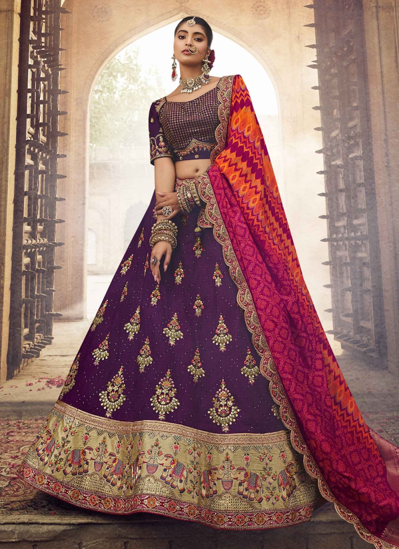Wedding Lehenga Choli in Olive Soft Net with Heavy Designer Dori,Sequance  Embroidery Work - LC4420