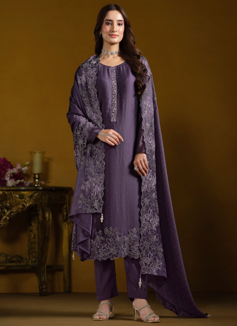 Purple Color Designer Salwar Kameez