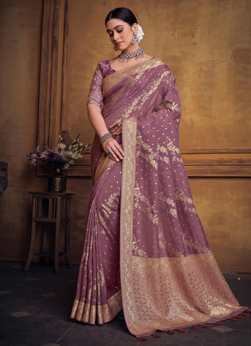 Buy Purple Silk Sarees Online for Women in USA