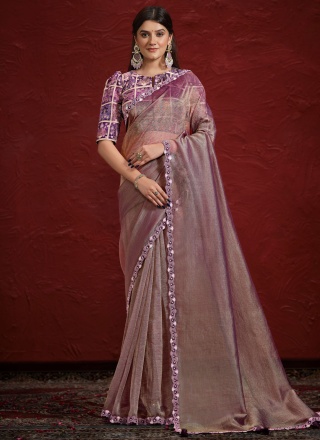 Purple Moti Contemporary Saree