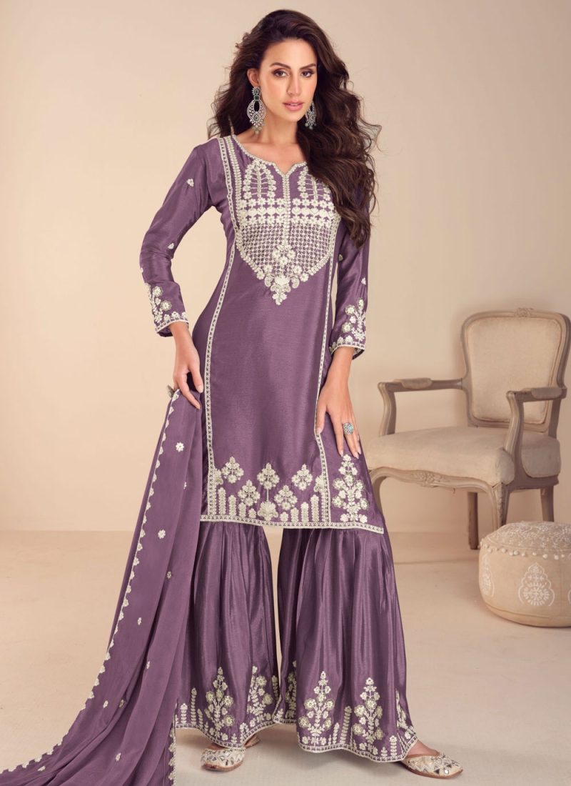 Purple Party Trendy Salwar Kameez