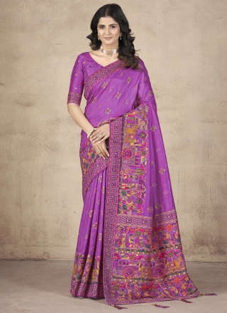 Purple Zari Reception Classic Saree