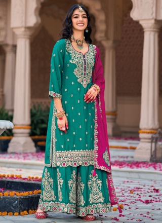 Rama Chinon Embroidered Designer Salwar Kameez