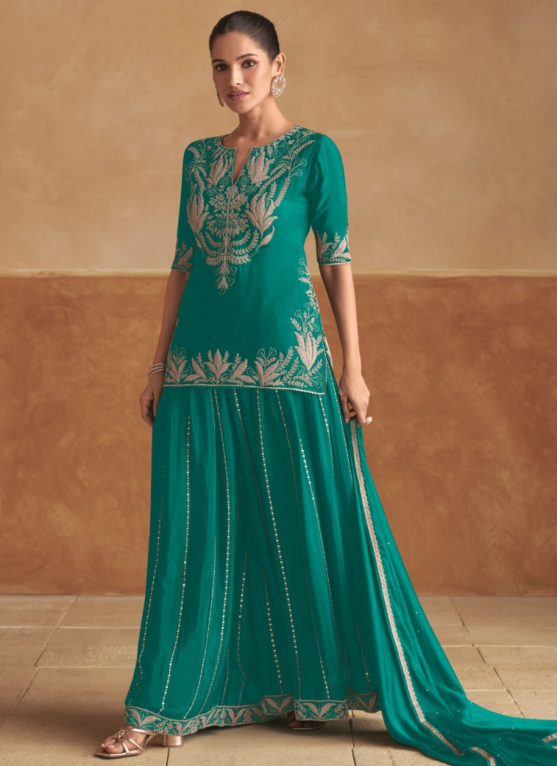 Rama Embroidered Trendy Palazzo Salwar Kameez