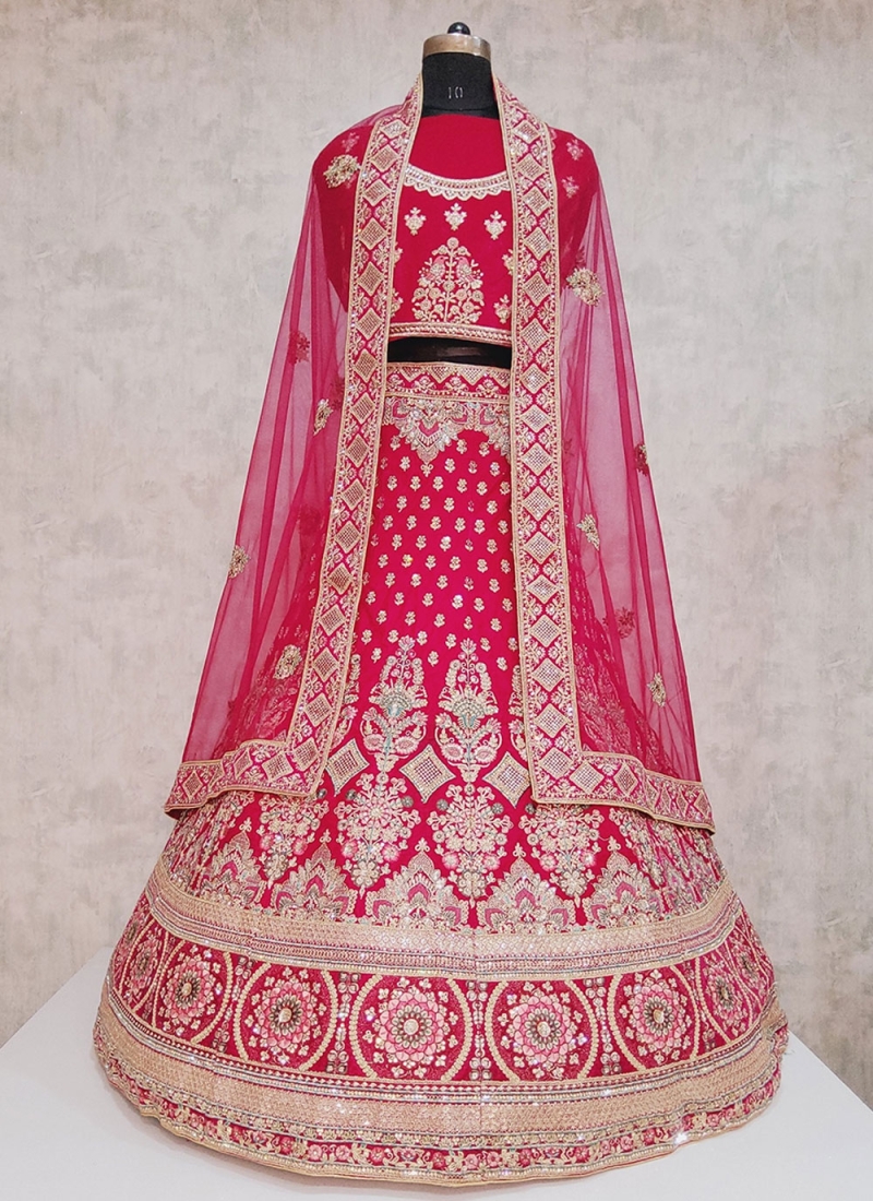 Rani Velvet Bridal Lehenga Choli