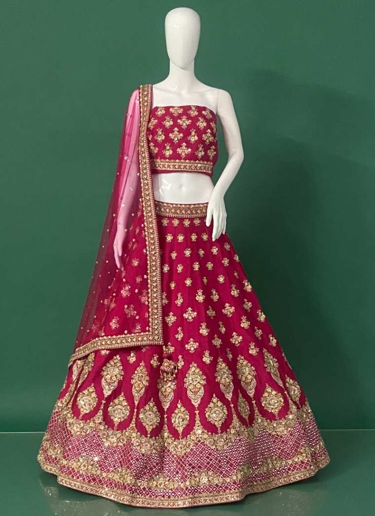 Raw Silk Designer Lehenga Choli