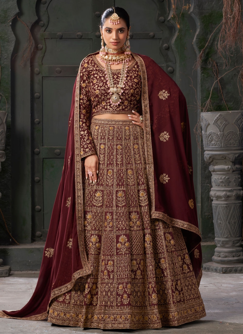 Readymade Lehenga Choli Cord Georgette in Maroon