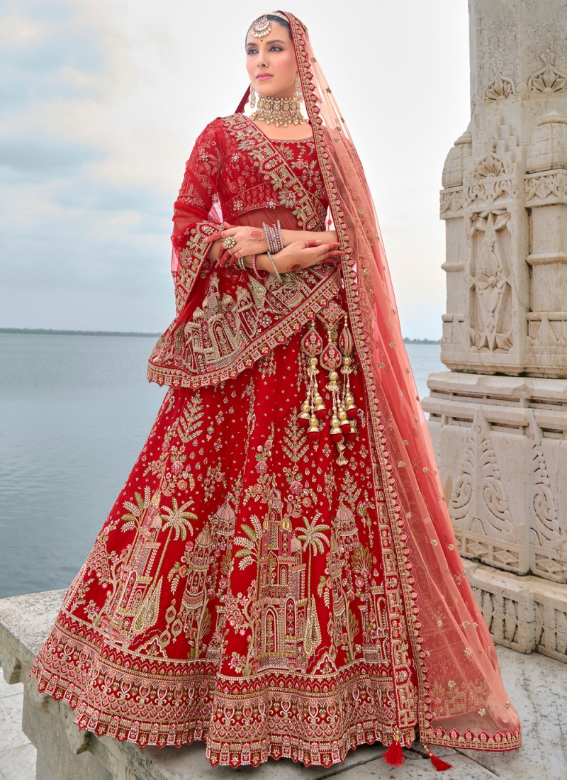 Red Bridal Designer Lehenga Choli