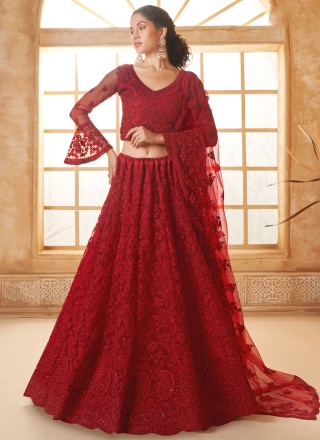 Red Color Designer Lehenga Choli