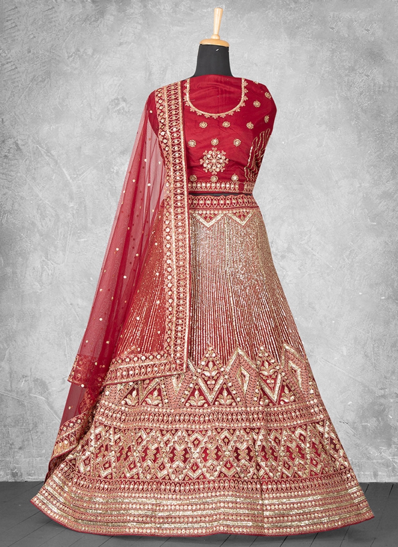 Red Cord Lehenga Choli