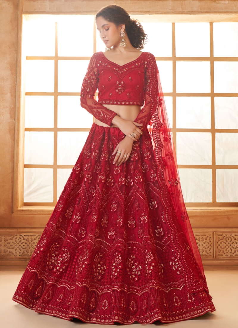 Red Thread Sangeet Lehenga Choli