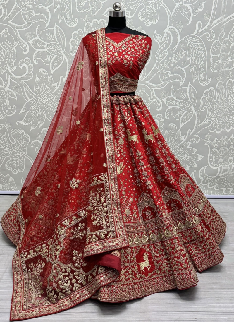 Red Wedding Trendy Lehenga Choli