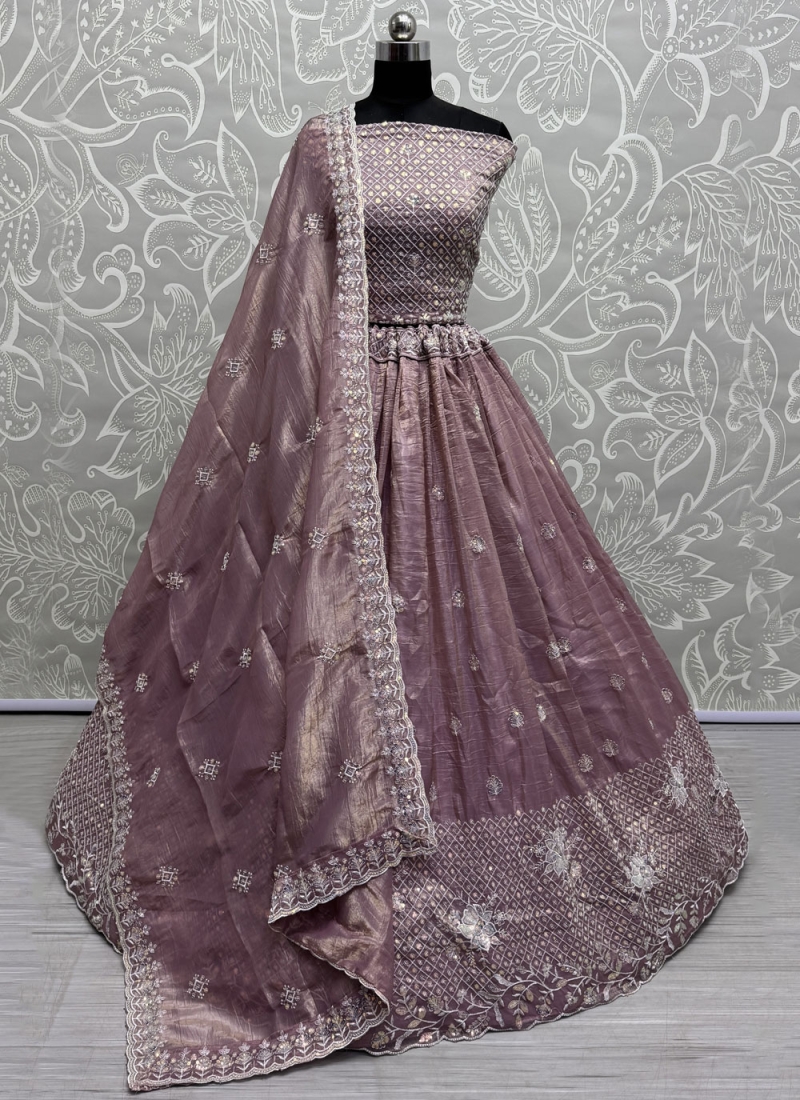 Regal Embroidered Purple Trendy Lehenga Choli