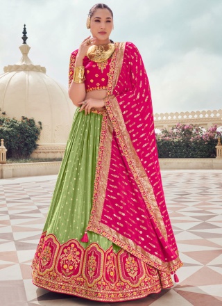 Renowned Print Mehndi Lehenga Choli