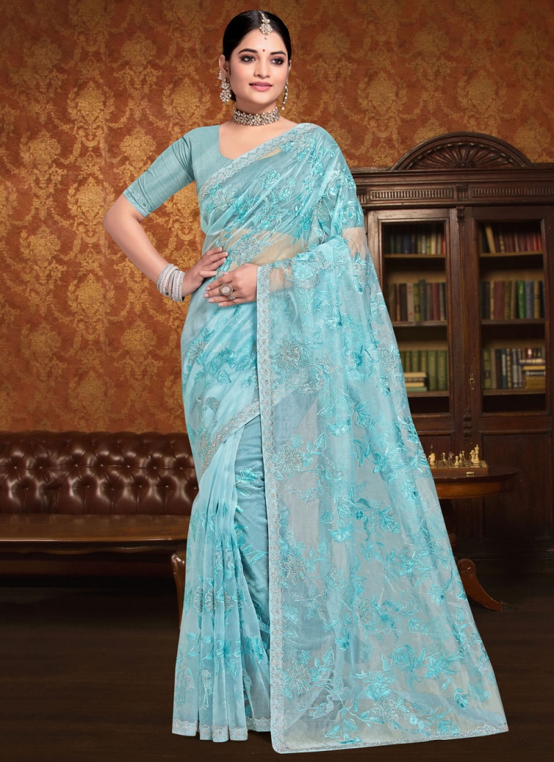 Renowned Silk Resham Contemporary Saree