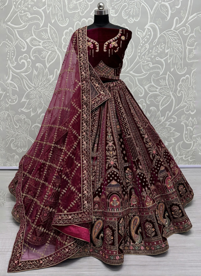 Riveting Rani Velvet Trendy Lehenga Choli