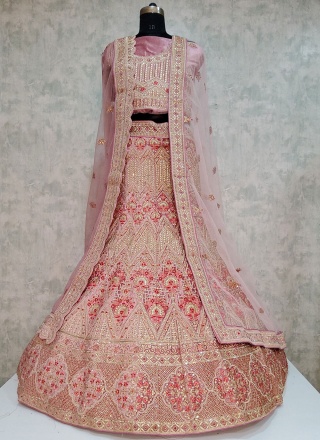Rose Pink Bridal Designer Lehenga Choli
