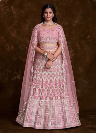 Trendy Lehenga Choli Dori Work Net in Maroon and Pink