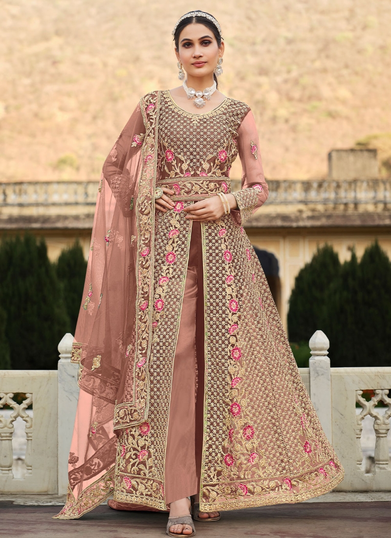 Rose Pink Party Long Length Salwar Suit