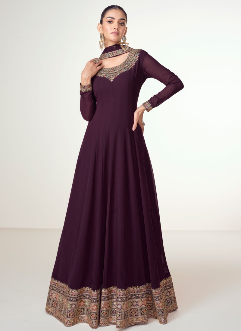 Ruritanian Pure Georgette Trendy Gown