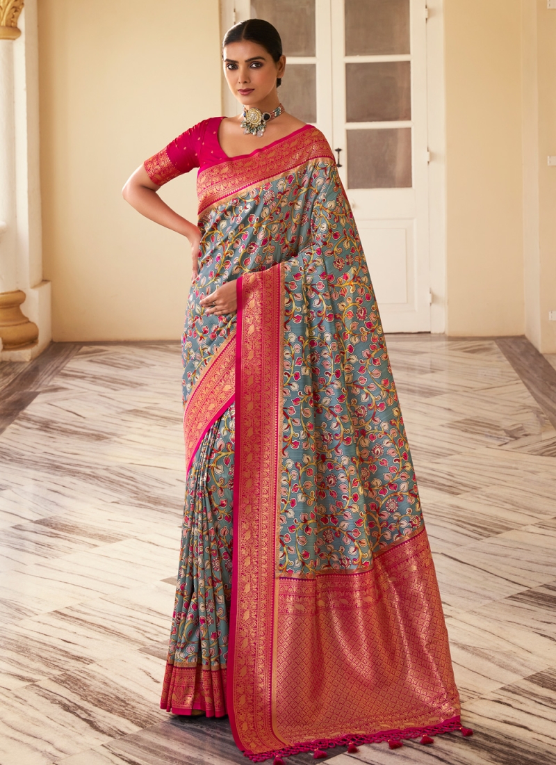 New Exclusive Banarasi Handloom Pure Khaddi Katan Silk Border Sarees –  FashionVibes