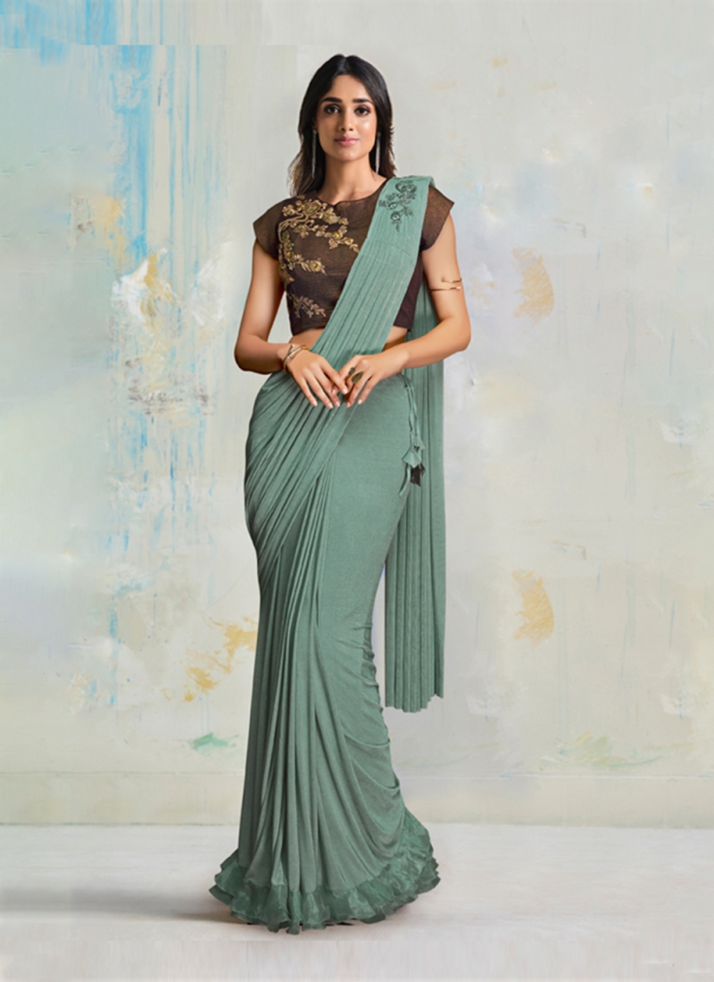 Grey Cascade Sitara Drape Saree – Rang Riwaaz