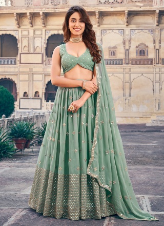 Sea Green Party Lehenga Choli