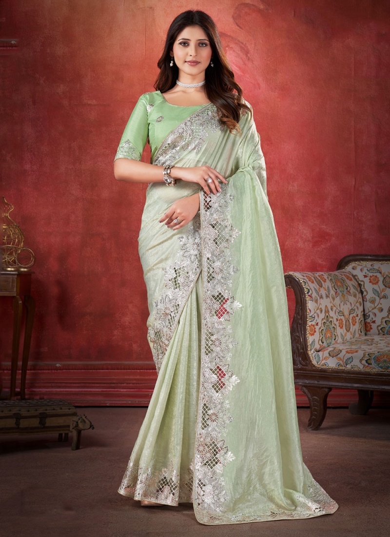 Sea Green Zari Saree