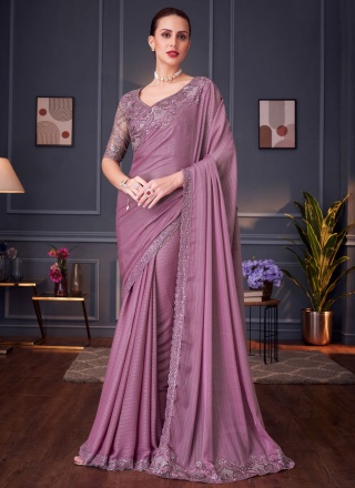 Shimmer Sequins Lavender Trendy Saree