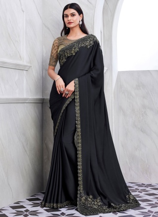 Silk Black Contemporary Saree