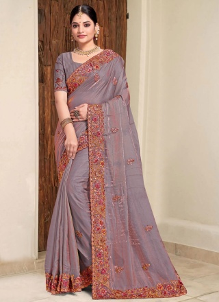 Silk Firozi Trendy Saree