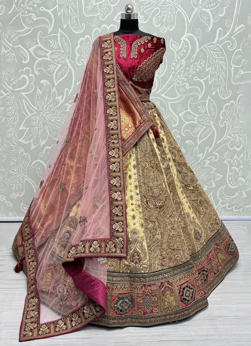 Silk Gold and Yellow Designer Lehenga Choli