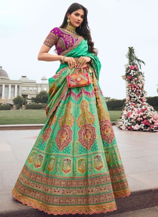 Silk Green Designer Lehenga Choli