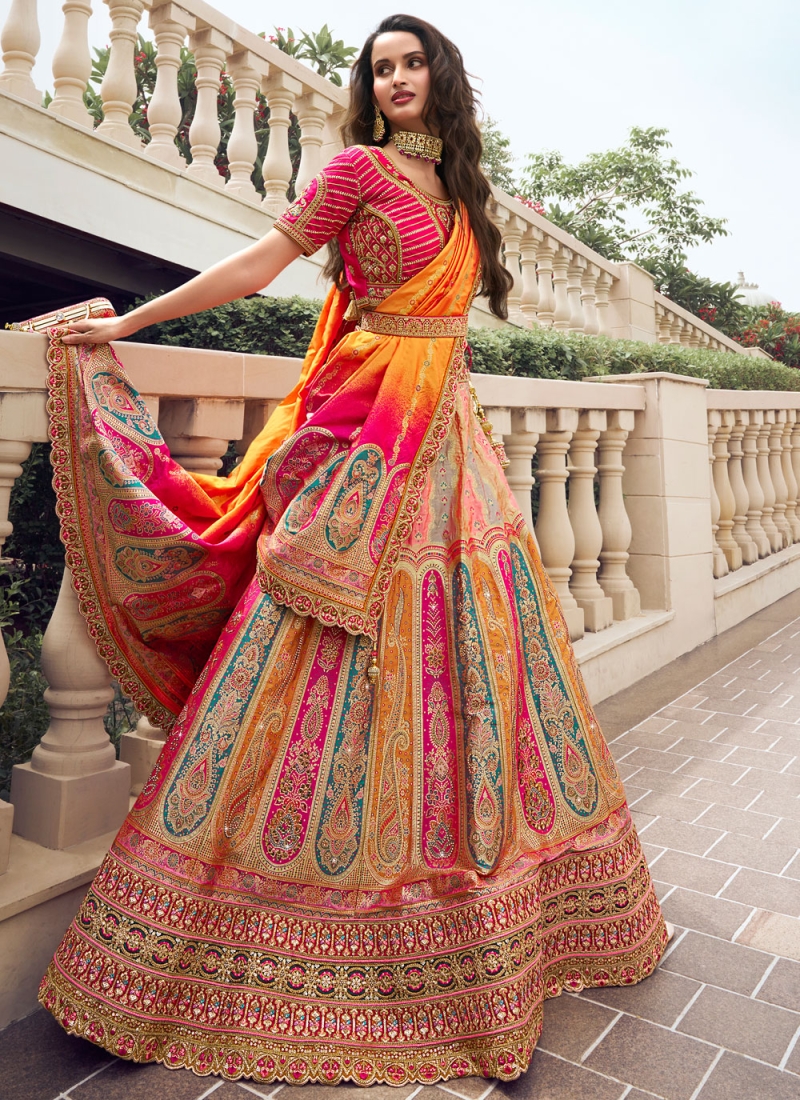 Silk Lehenga Choli in Multi Colour