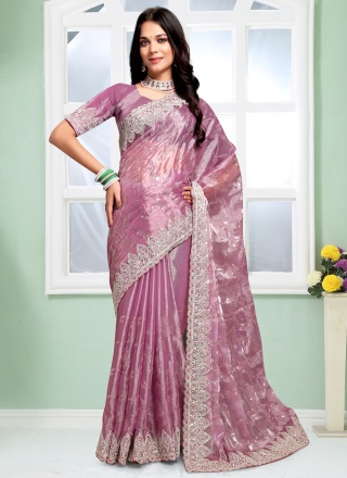 Silk Pink Contemporary Saree