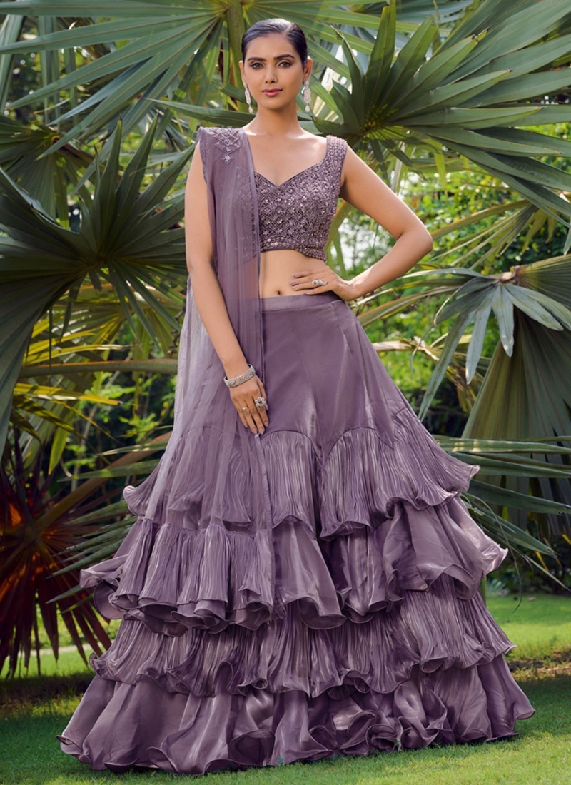 Pink Taffeta Silk Lehenga Set Design by Pomcha Jaipur at Pernia's Pop Up  Shop 2024