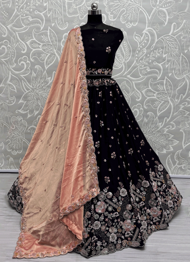 Silk Purple Thread Trendy Lehenga Choli