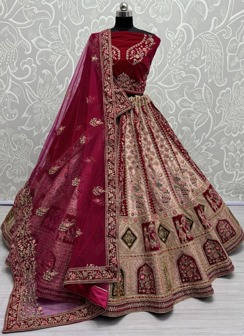 Silk Zari Pink Trendy Lehenga Choli