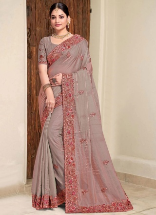 Simplistic Silk Grey Traditional Designer Saree