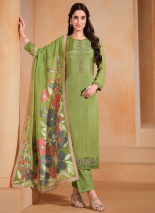 Snazzy Green Swarovski Designer Salwar Kameez