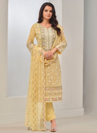 Sorcerous Yellow Trendy Salwar Kameez