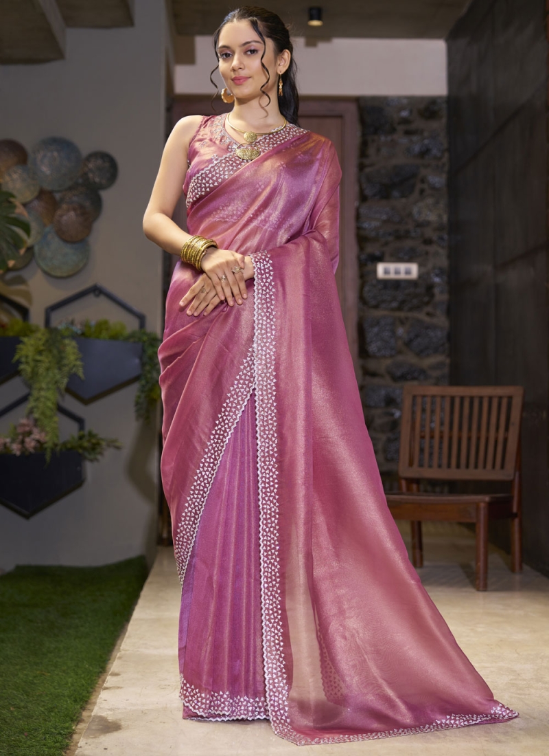 Spectacular Fancy Fabric Cutdana Classic Saree