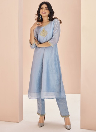 Staggering Organza Party Wear Kurti