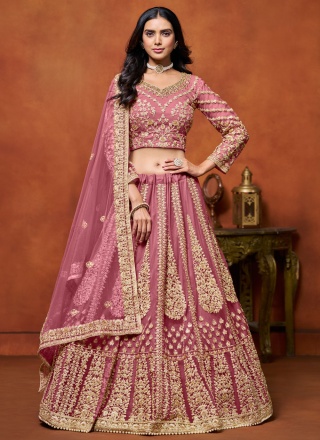 Sterling Pink Zari Net Trendy Lehenga Choli