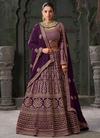 Strange Purple Readymade Lehenga Choli