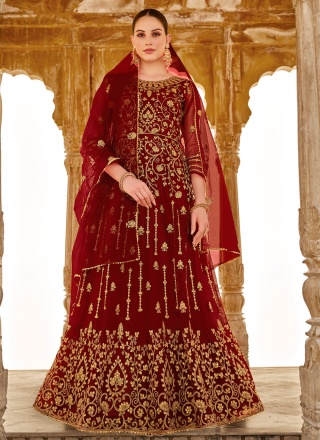 Buy Wedding Wear Wine Sequins Work Faux Georgette Readymade Salwar Suit  Online From Surat Wholesale Shop.