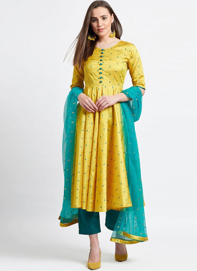 Buy Silk Blend Readymade Salwar Kameez Online