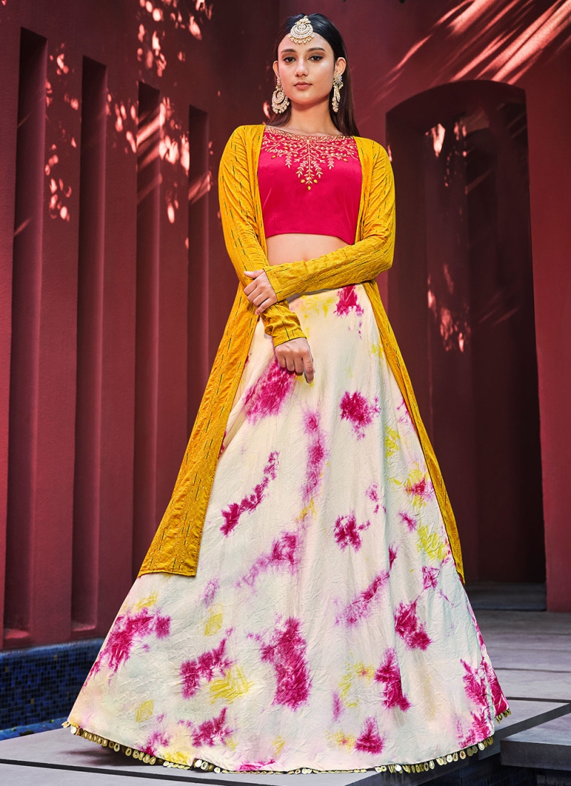 Yellow Handcrafted Kota Doria Cotton Lehenga |Avishya.com