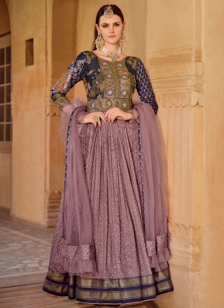 Subtle Purple Silk Trendy Gown