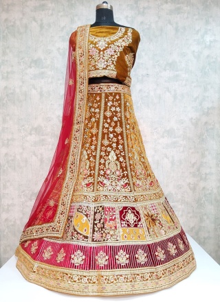 Subtle Velvet Embroidered Designer Lehenga Choli